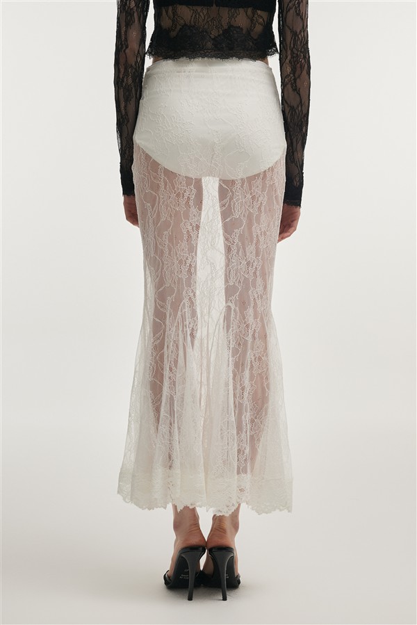 NR VEIL MAXI SKIRT WHITE